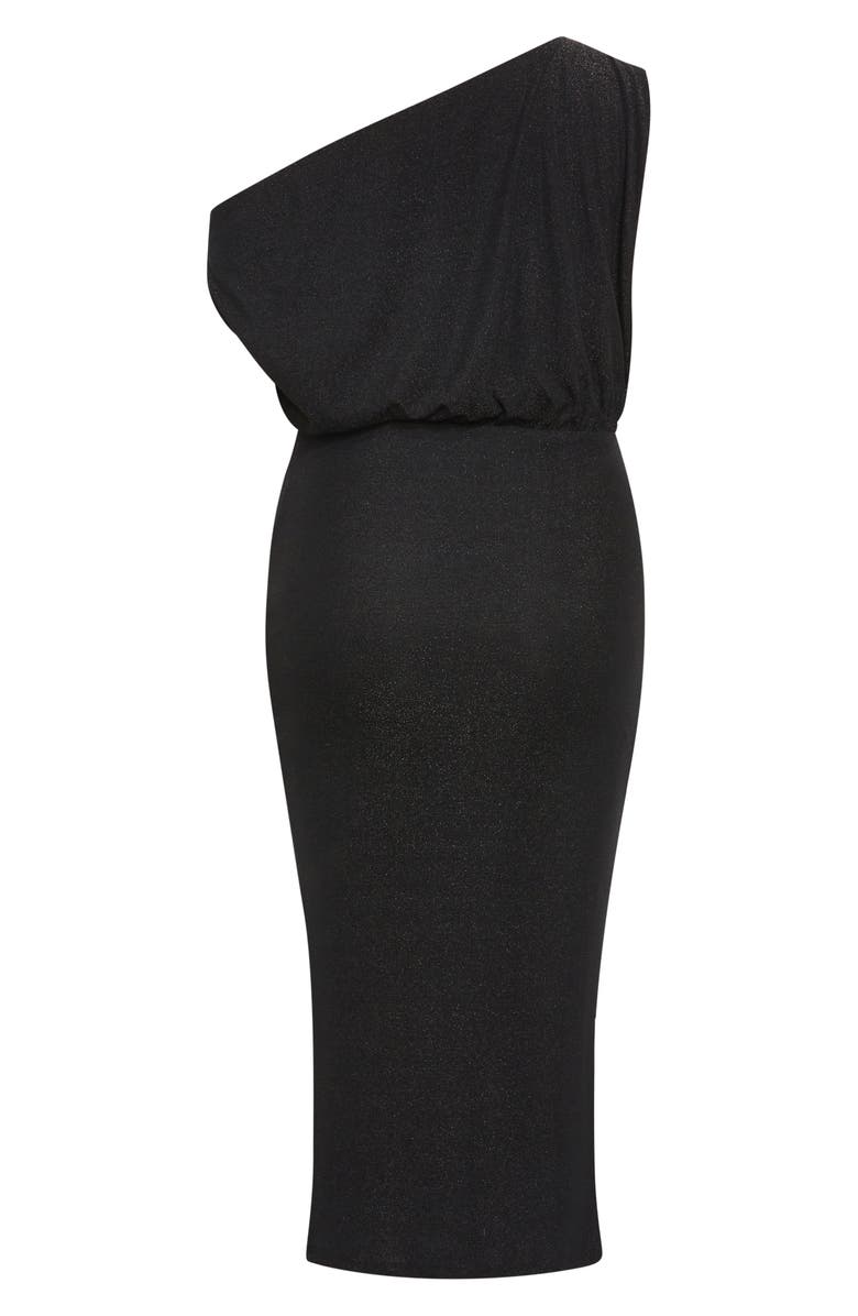 City Chic Paloma Tie Waist One-Shoulder Midi Dress, Alternate, color,