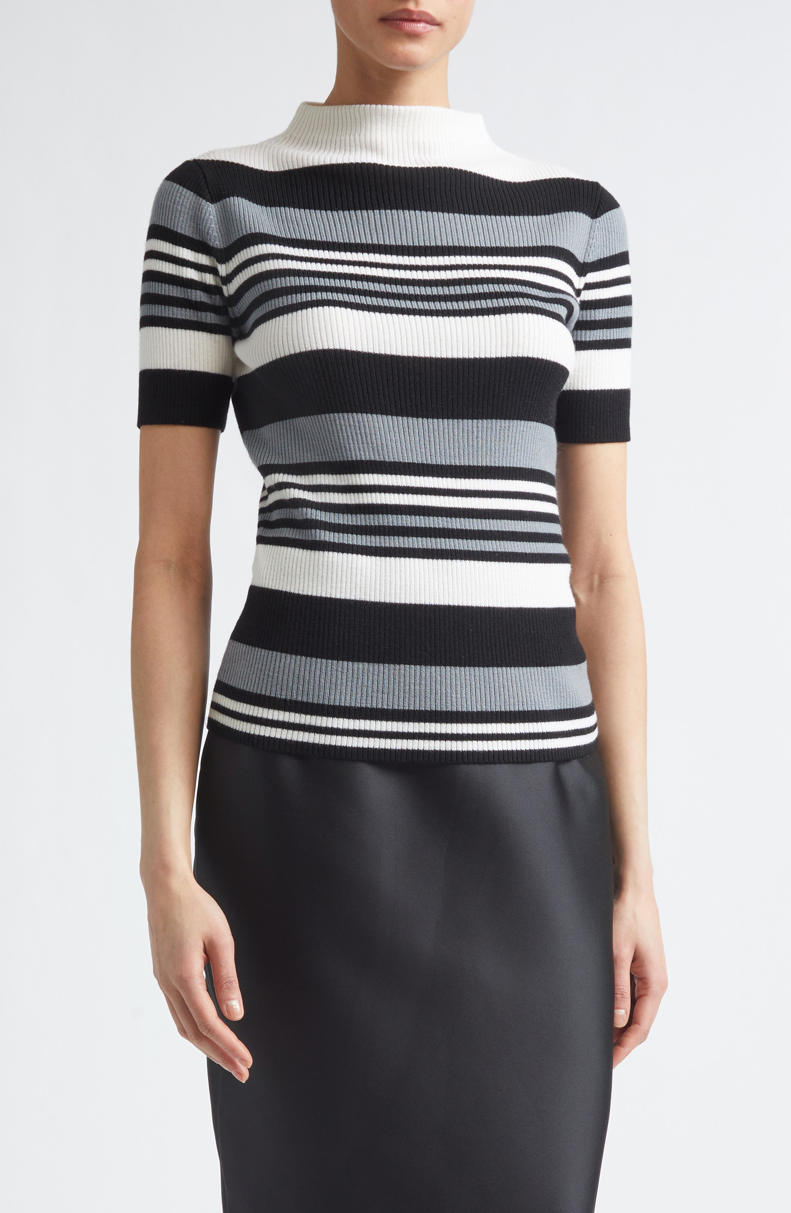 selected GREY BLACK WHITE STRIPE