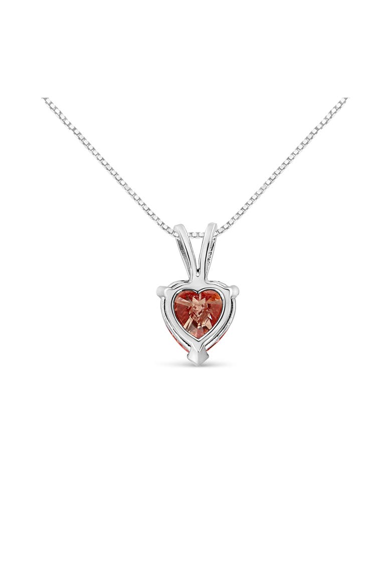 IGI 14K White Gold Martini Set 1 Ct Lab Grown Pink Heart Diamond Pendant Necklace, Alternate, color, White