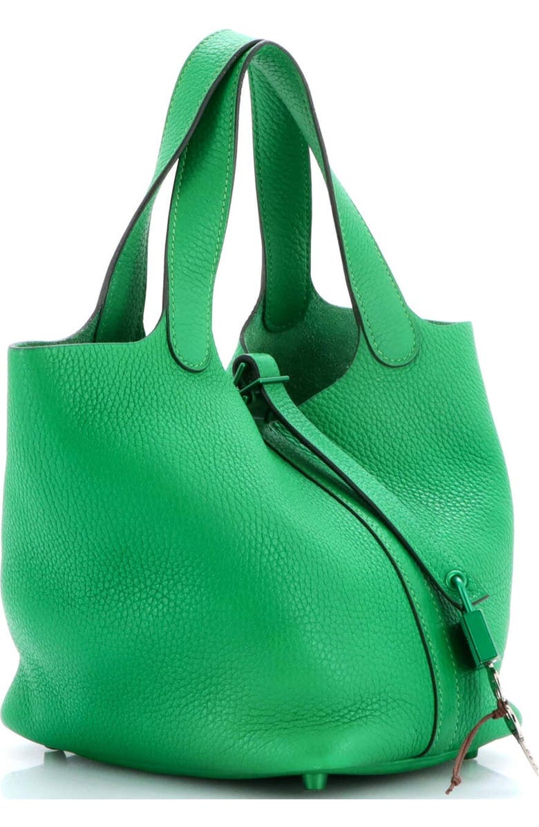 Pre-Owned Hermes Monochrome Picotin Lock Bag Clemence PM, Alternate, color, Green