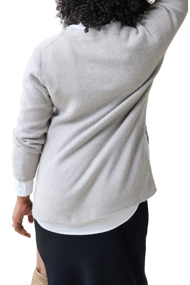Side Zip Maternity/Nursing Sweater, Alternate, color, LIGHT GRAY