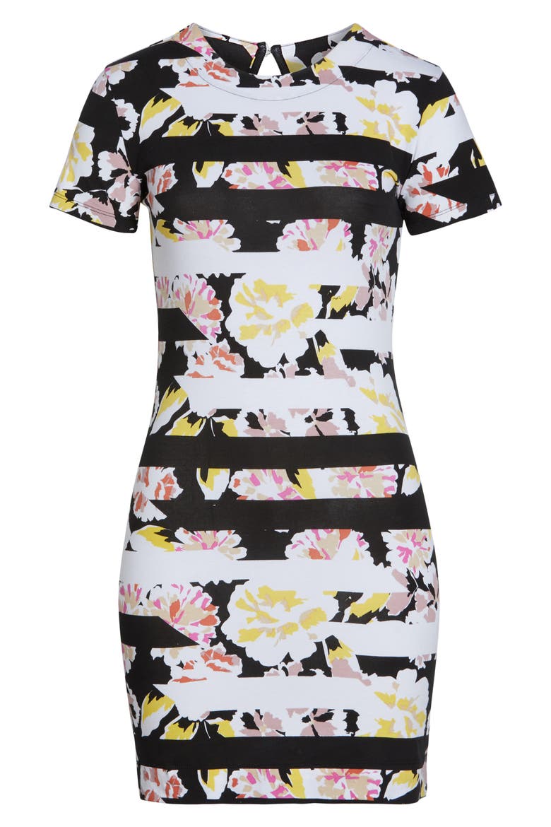 Enoshima Print Jersey Dress, Alternate, color, BLACK MULTI