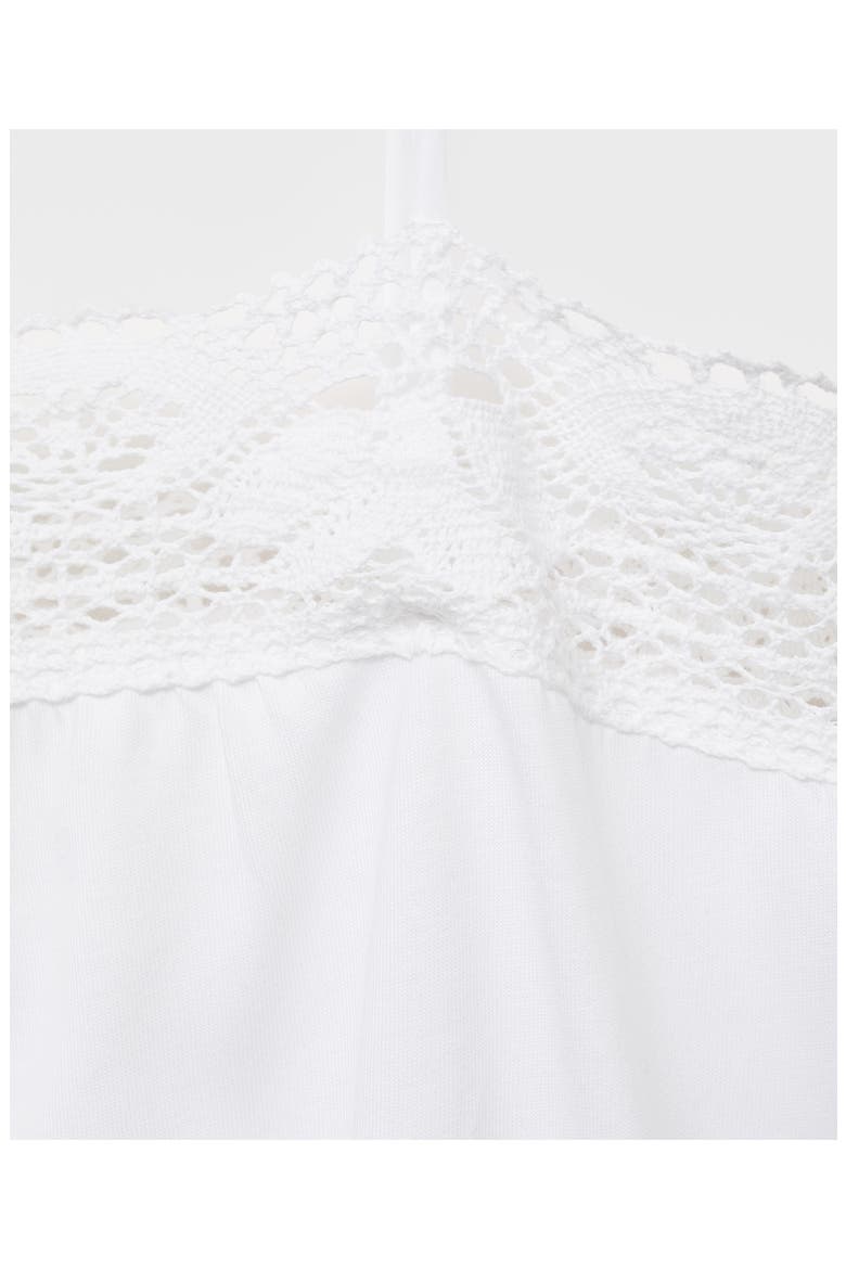 Lace Trim Cotton Nightgown, Alternate, color, WHITE