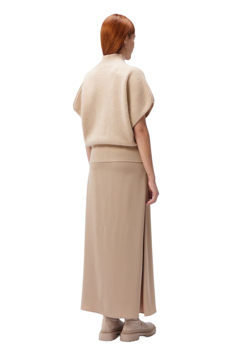 GOBI Mongolian Cashmere Cashmere Short-Sleeve Turtleneck, Alternate, color, Beige