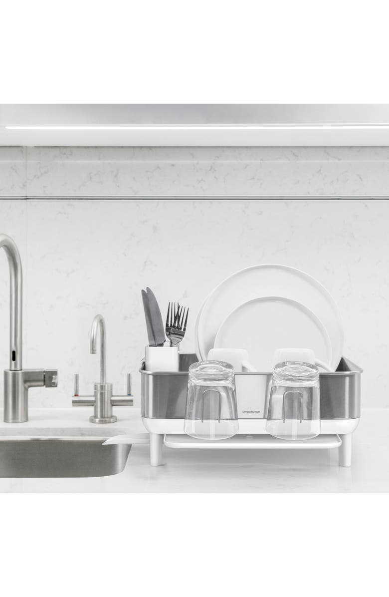 simplehuman Compact Steel Frame Dish Rack, Alternate, color, 