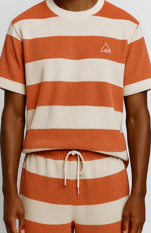 D.rt Classic Stripe Terry T-shirt In Orange