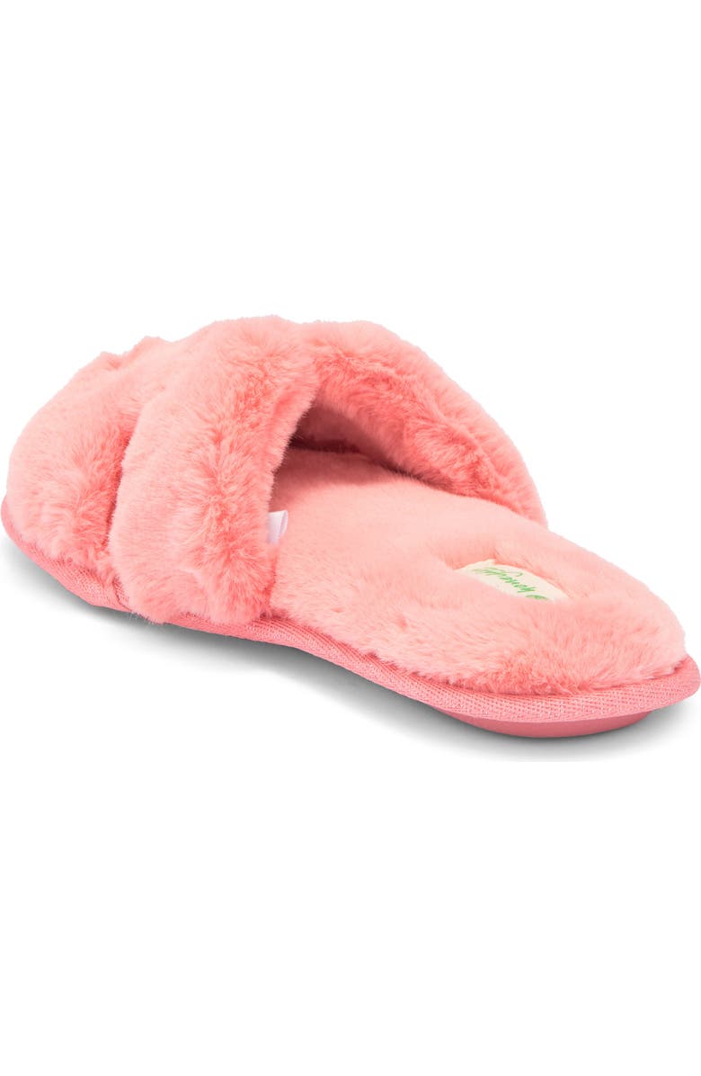 Honeydew H Band Plush Faux Fur Slipper, Alternate, color, Coral
