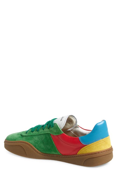 Shop Acne Studios Low Top Sneaker In Green/red Multi