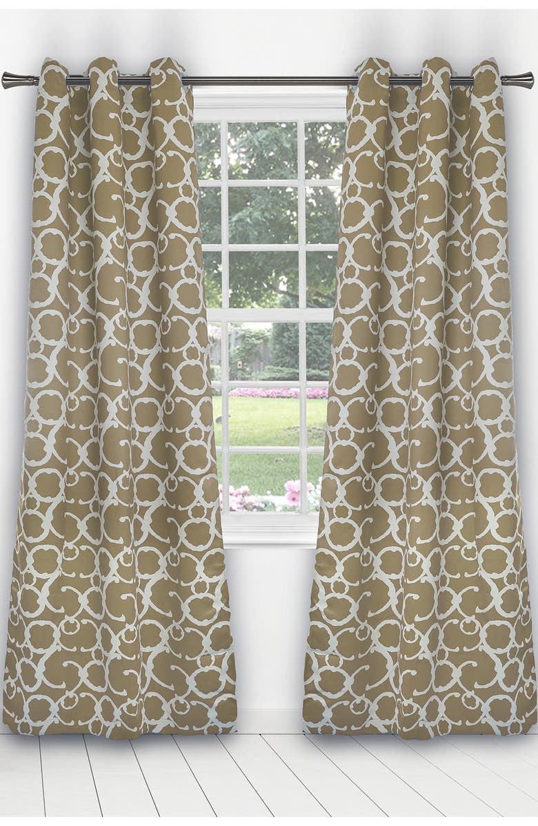 Duck River Textile Rhys Blackout Grommet Panel Curtains - Set of 2 - Taupe, Main, color, 