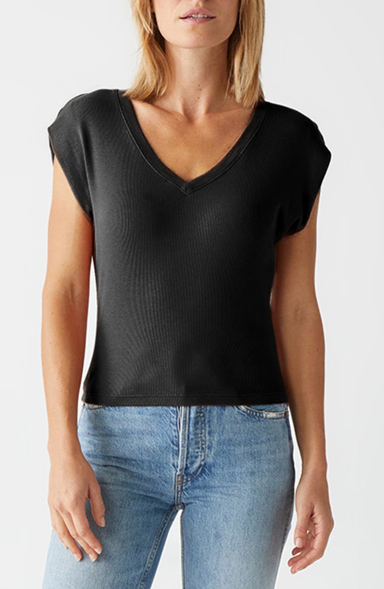 Michael Stars Tati Power Shoulder Rib Top, Main, color, 