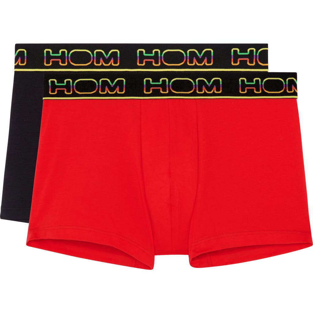 Hom Set Of Two Cotton Boxers In Red
