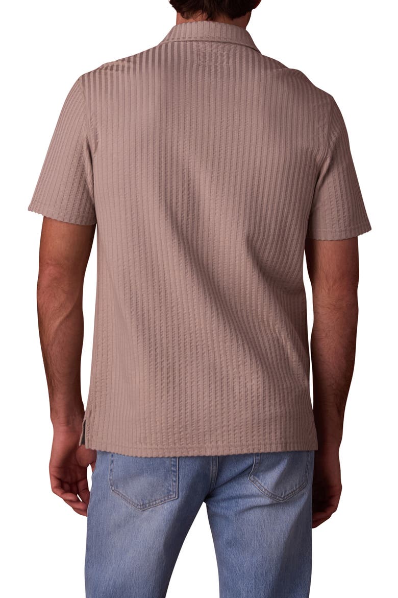 Getaway Short Sleeve Knit Button-Up Shirt, Alternate, color, TAUPE