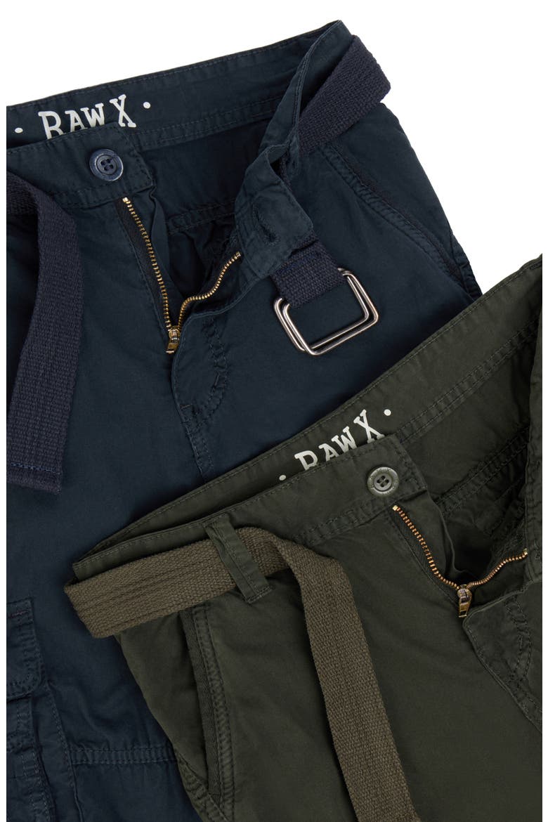 Kids' 2-Pack Belted Twill Cargo Shorts, Alternate, color, NAVY/ OLIVE