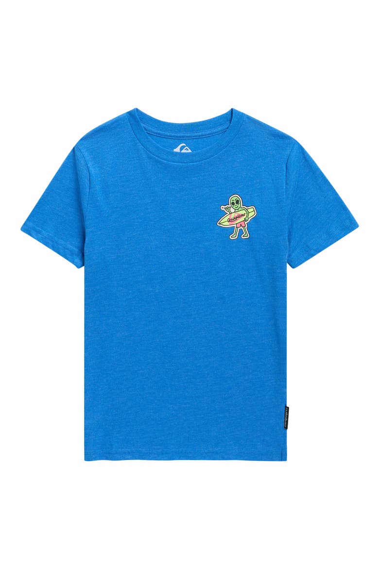 Kids' Sticker Graphic Cotton Blend T-Shirt, Main, color, NEBULAS BLUE HEATHER