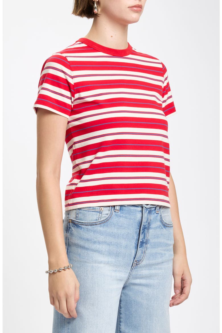 Zuma Stripe Stretch Cotton T-Shirt, Alternate, color, SCARLET STRIPE