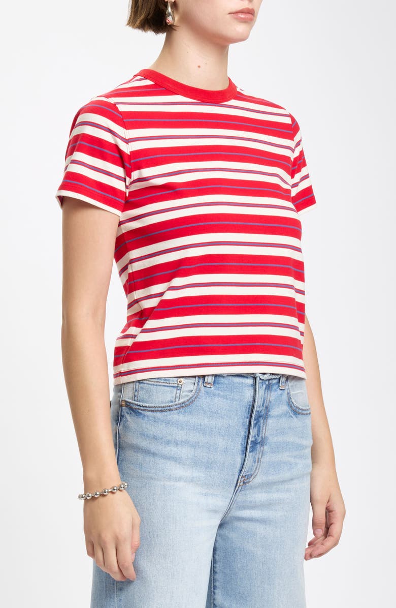 DAZE Zuma Stripe Stretch Cotton T-Shirt, Alternate, color, Scarlet Stripe