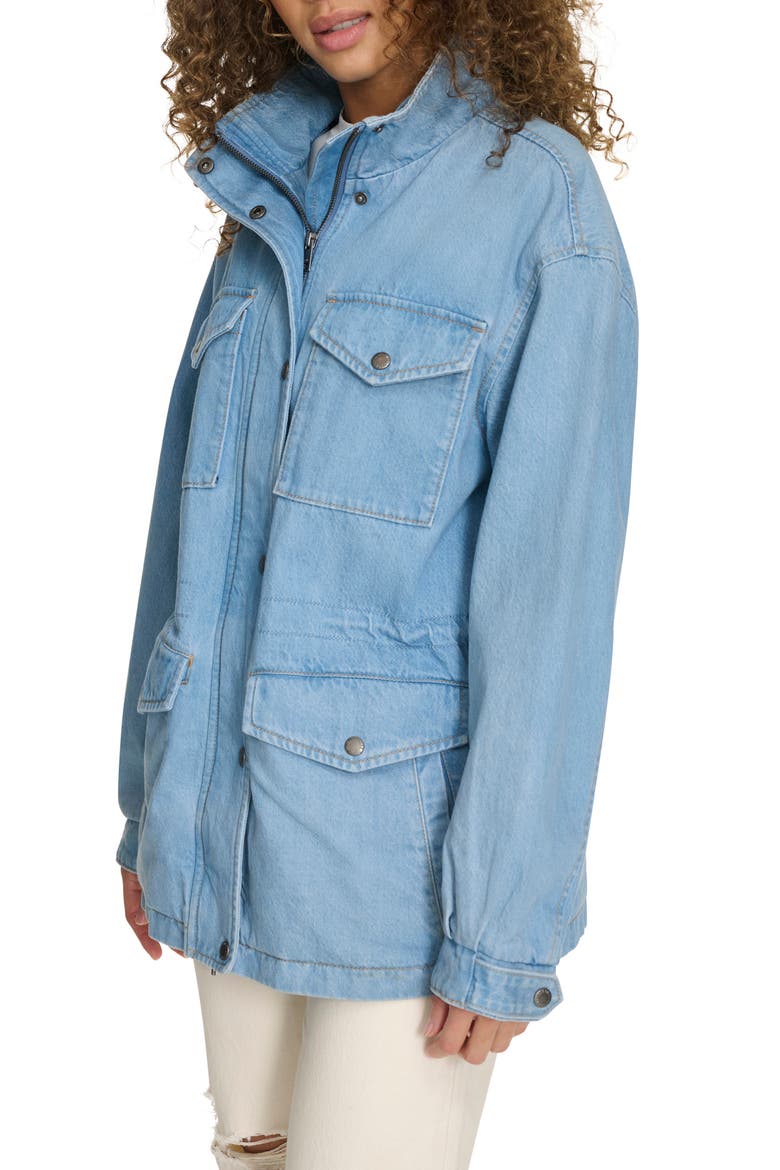 Cotton Utility Jacket, Alternate, color, LT WASH DE