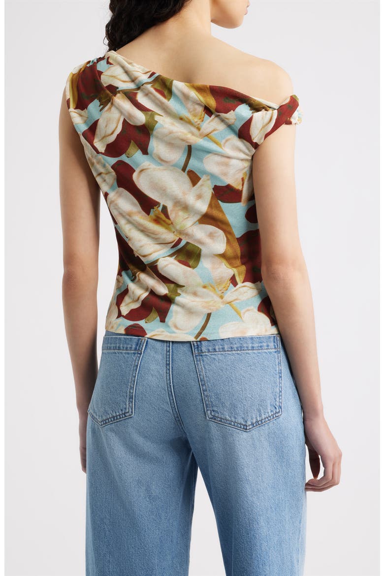 Orelia Floral One-Shoulder Top, Alternate, color, PLUMERIA