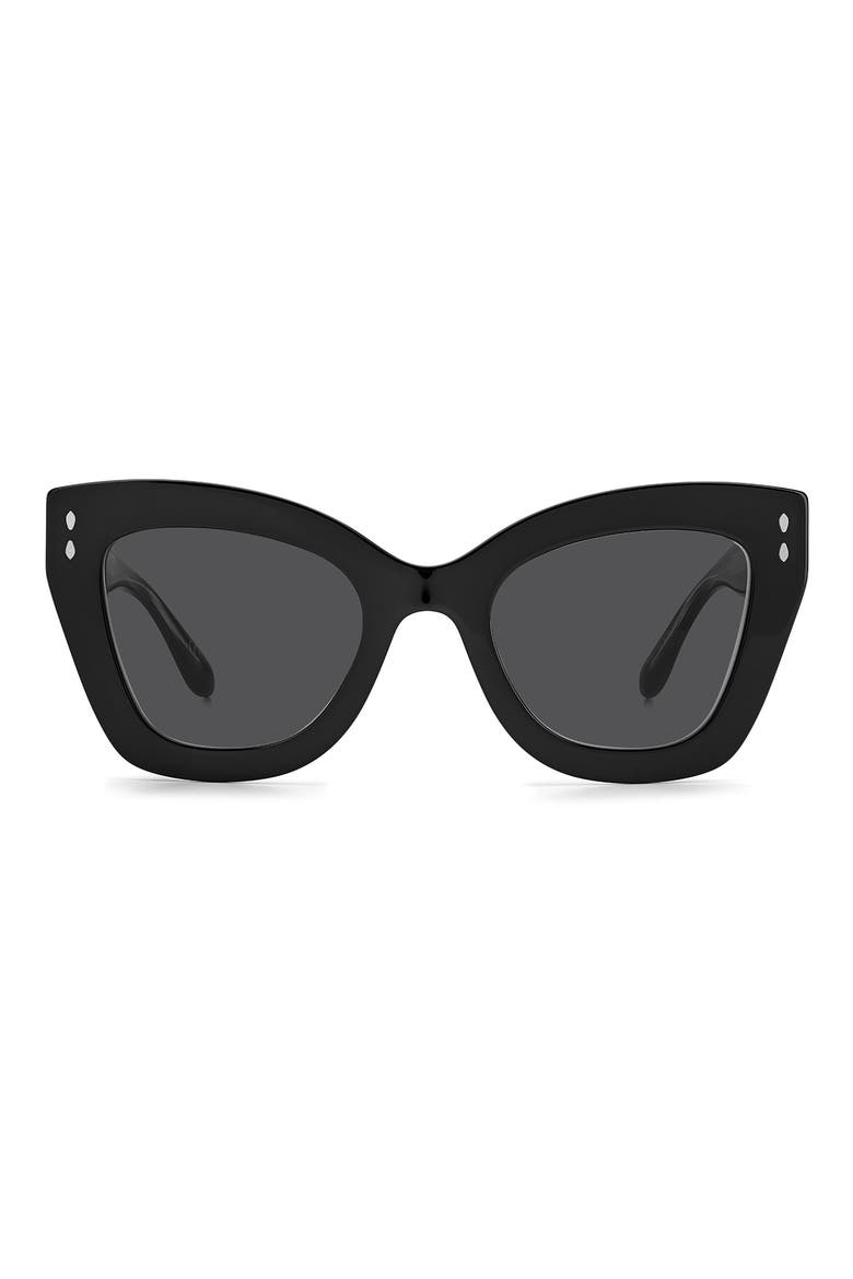 51mm Cat Eye Sunglasses, Main, color, BLACK