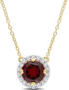 Julianna B. Gemstones Halo Necklace Plated-Silver