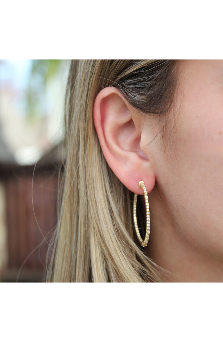 LuvMyJewelry Marcia 14K Yellow Gold Diamond HoopEarrings - 1.9 Cts, Alternate, color, 14K Yellow Gold