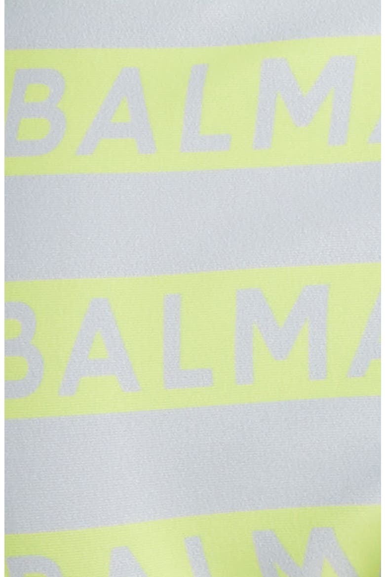 Logo Stripe Two-Piece Swimsuit, Alternate, color, GREY/ LIME