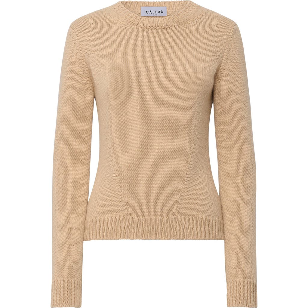 Callas Milano Jeanne Long Sleeve Crewneck Sweater In Neutral