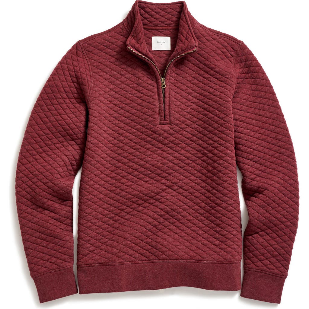 Billy Reid Half Zip Sweatshirt in Merlot