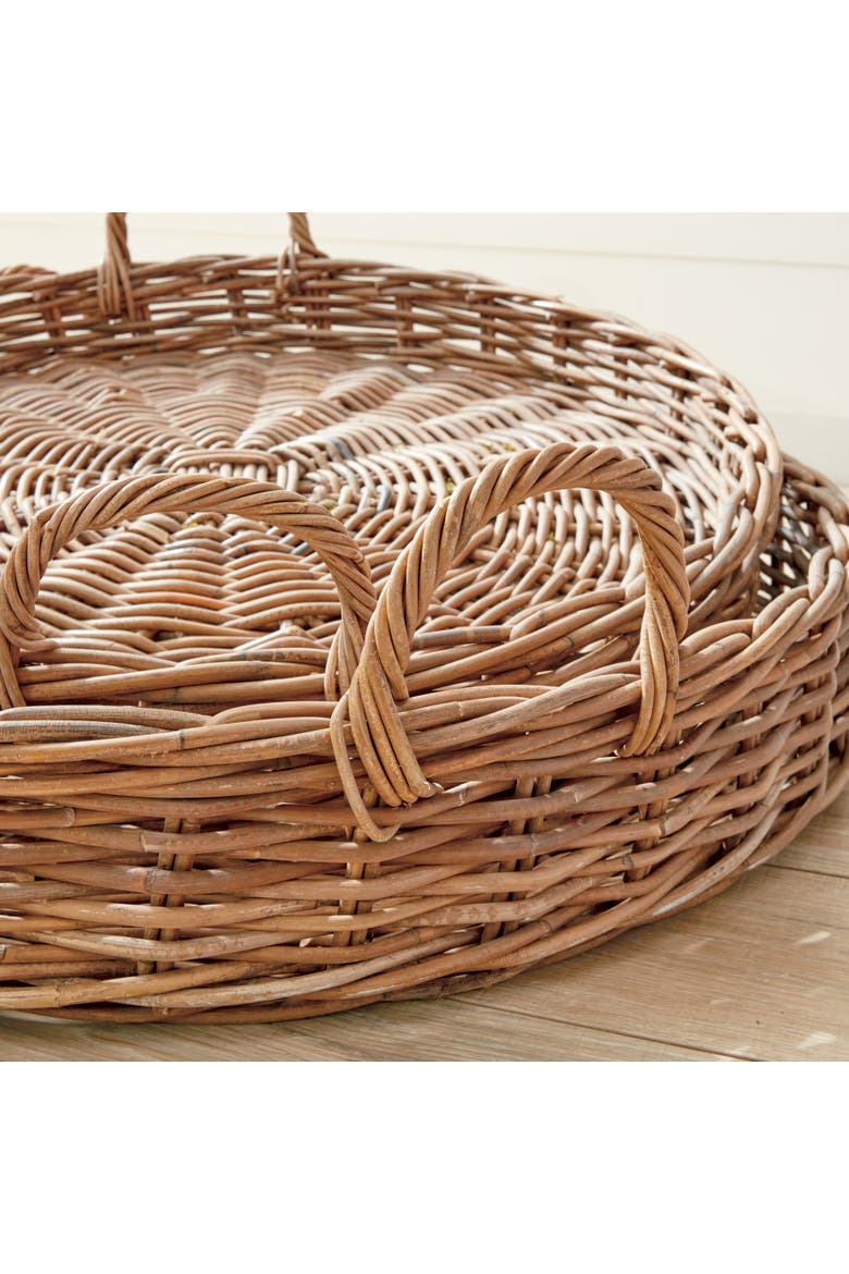 Normandy Extra Large Low Round Baskets Set of 2, Alternate, color, Gray