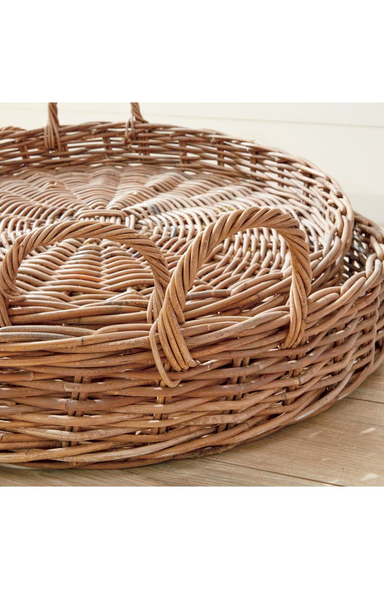 Napa Home & Garden Normandy Extra Large Low Round Baskets Set of 2, Alternate, color, Gray