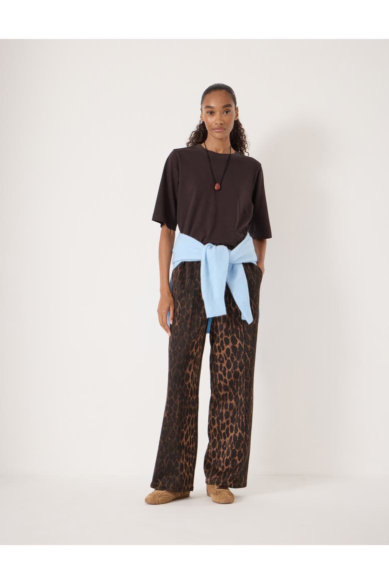 Harison Animal Print Side Stripe Joggers, Alternate, color, Natural Leopard Brown