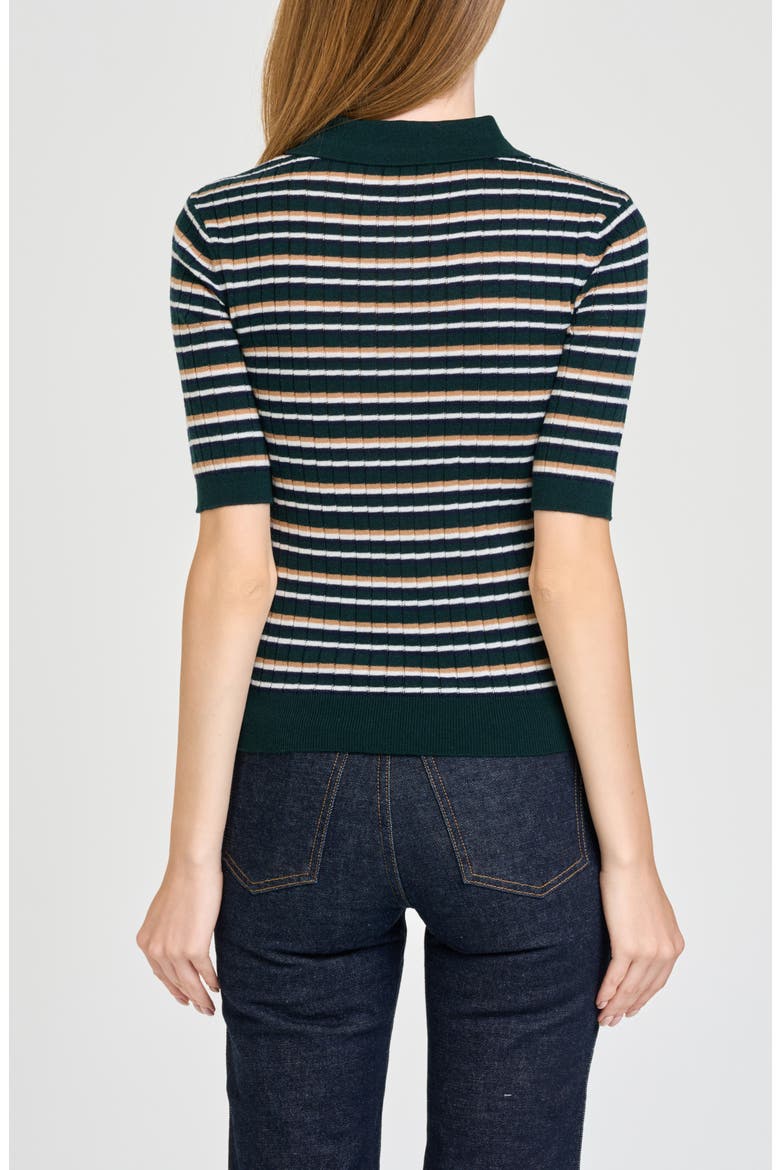 Sutton Striped Polo Sweater, Alternate, color, HUNTER STRIPE