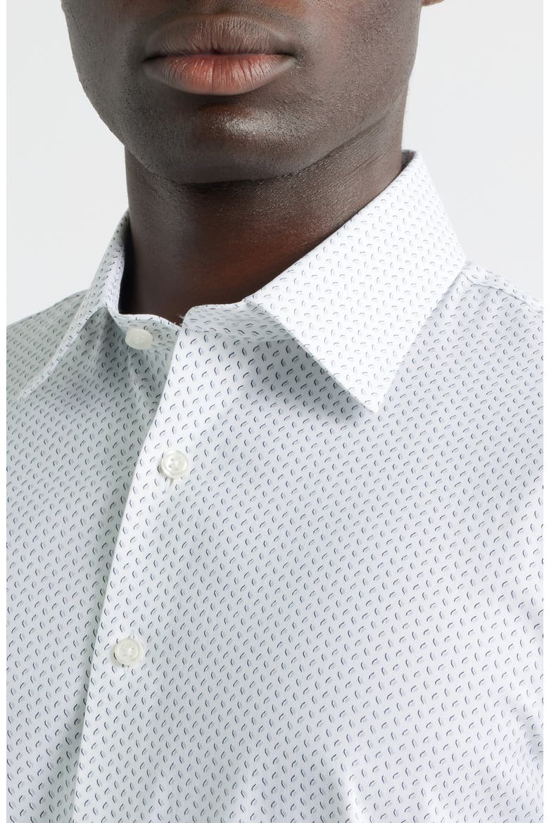 Trim Fit Patterned Premium Performance Twill Dress Shirt, Alternate, color, GREY DIAMOND GEO