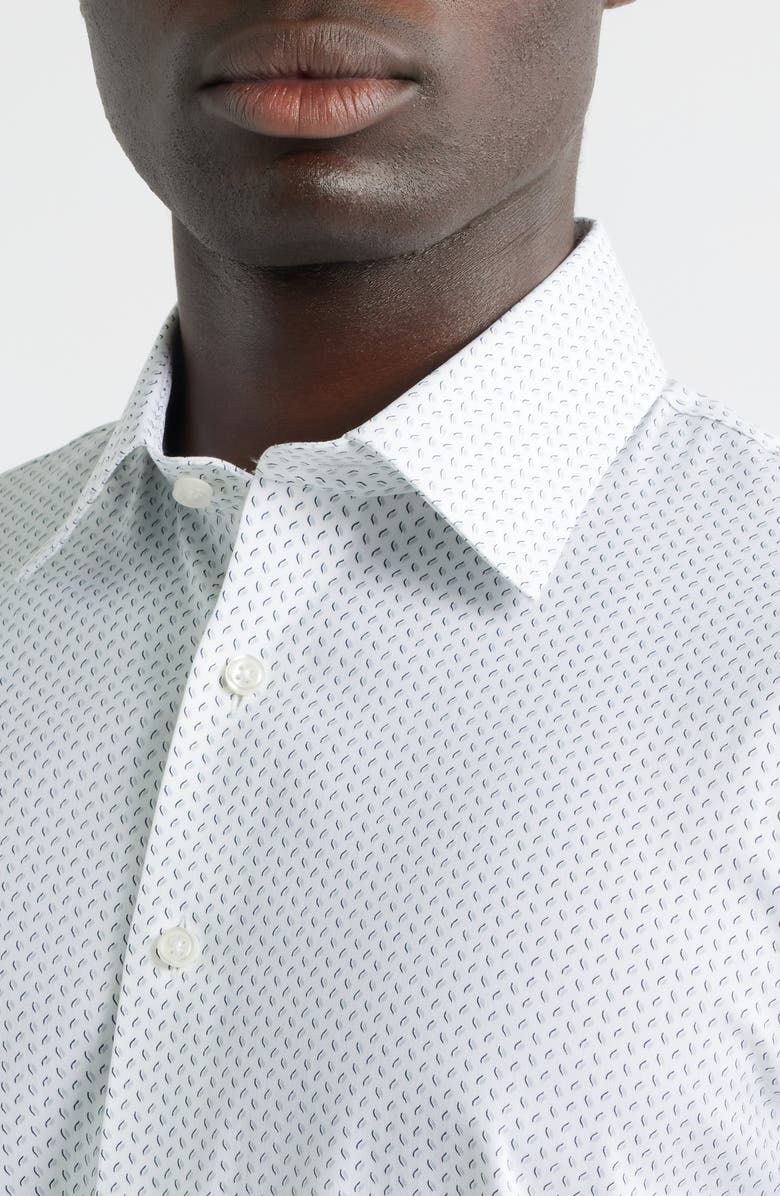 Nordstrom Trim Fit Patterned Premium Performance Twill Dress Shirt, Alternate, color, Grey Diamond Geo