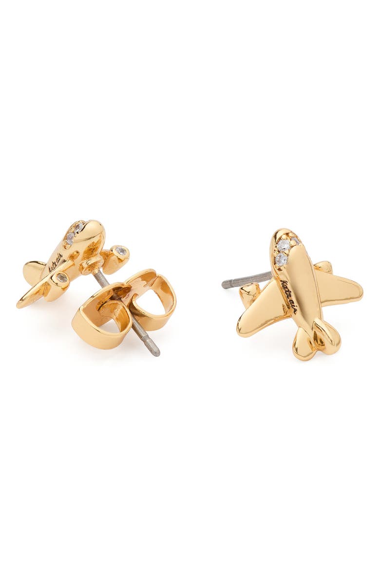 Kate Spade New York out of office plane stud earrings, Alternate, color, 
