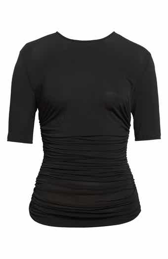 Pleats Ruched Jersey T-Shirt