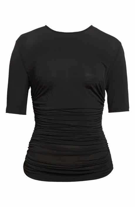 Pleats Ruched Jersey T-Shirt