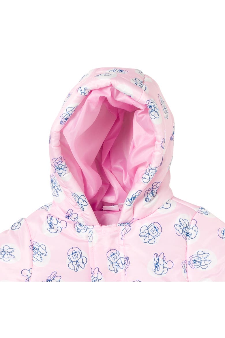 Minnie Mouse Hooded Footed One Piece Pram, Alternate, color, Minnie Mouse Pink