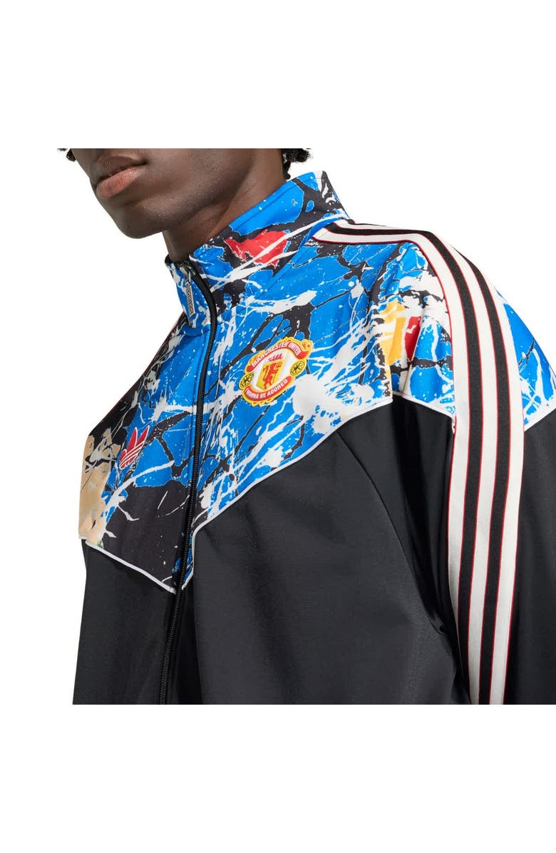 adidas Men's adidas Black Manchester United X Stone Roses Full-Zip Track Jacket, Alternate, color, Black