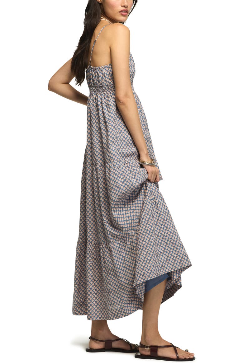 Print Sleeveless Maxi Dress, Alternate, color, BLUE IKAT