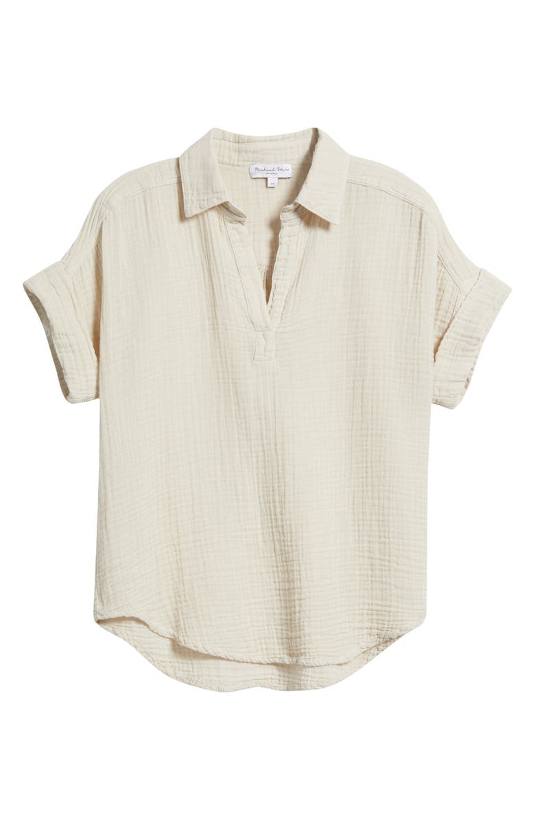 Michael Stars Gigi Popover Top, Alternate, color, Cement