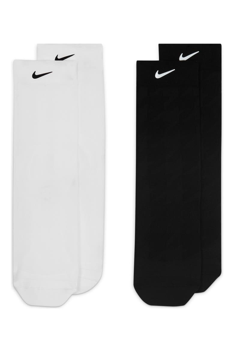 Assorted 2-Pack Sheer Ankle Socks, Main, color, WHITE/ BLACK