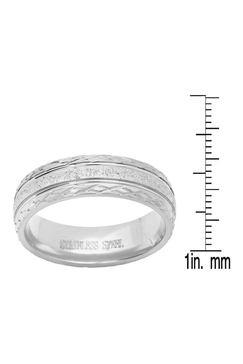 Men's Stainless Steel Glitter Ring, Alternate, color, SILVER