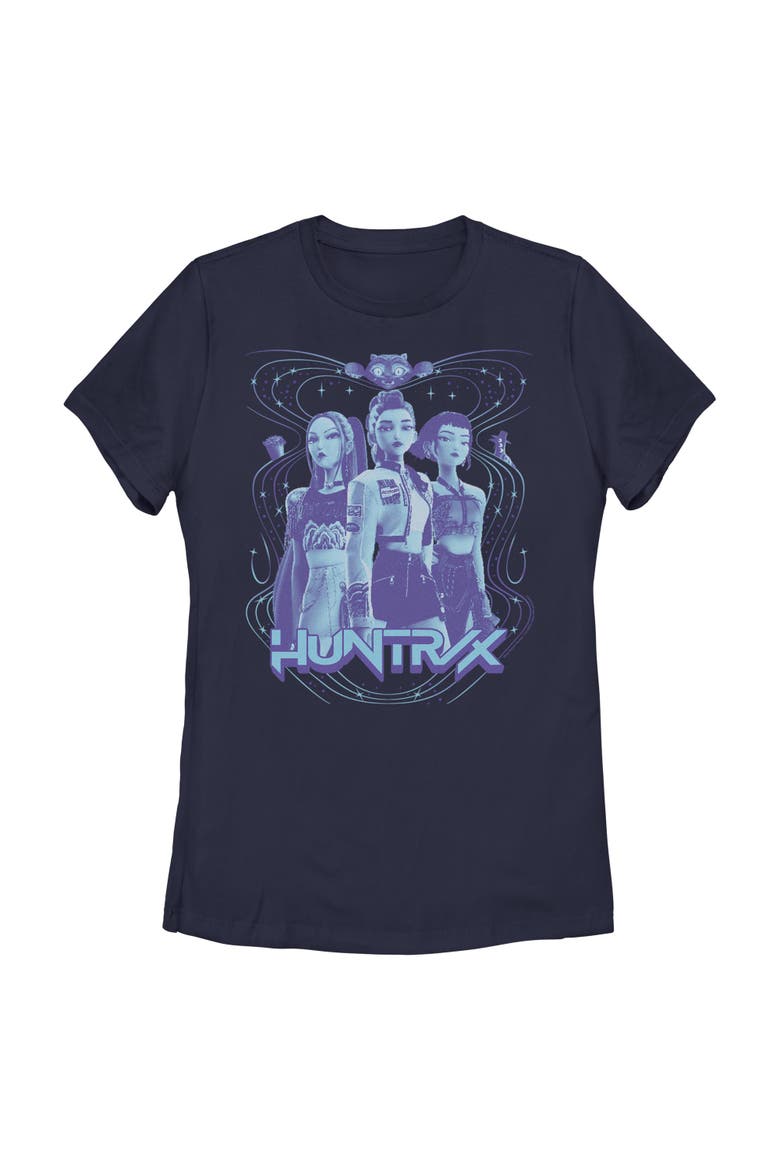 Women's KPop Demon Hunters Huntrix Honmoon  Graphic T-Shirt, Main, color, Navy Blue
