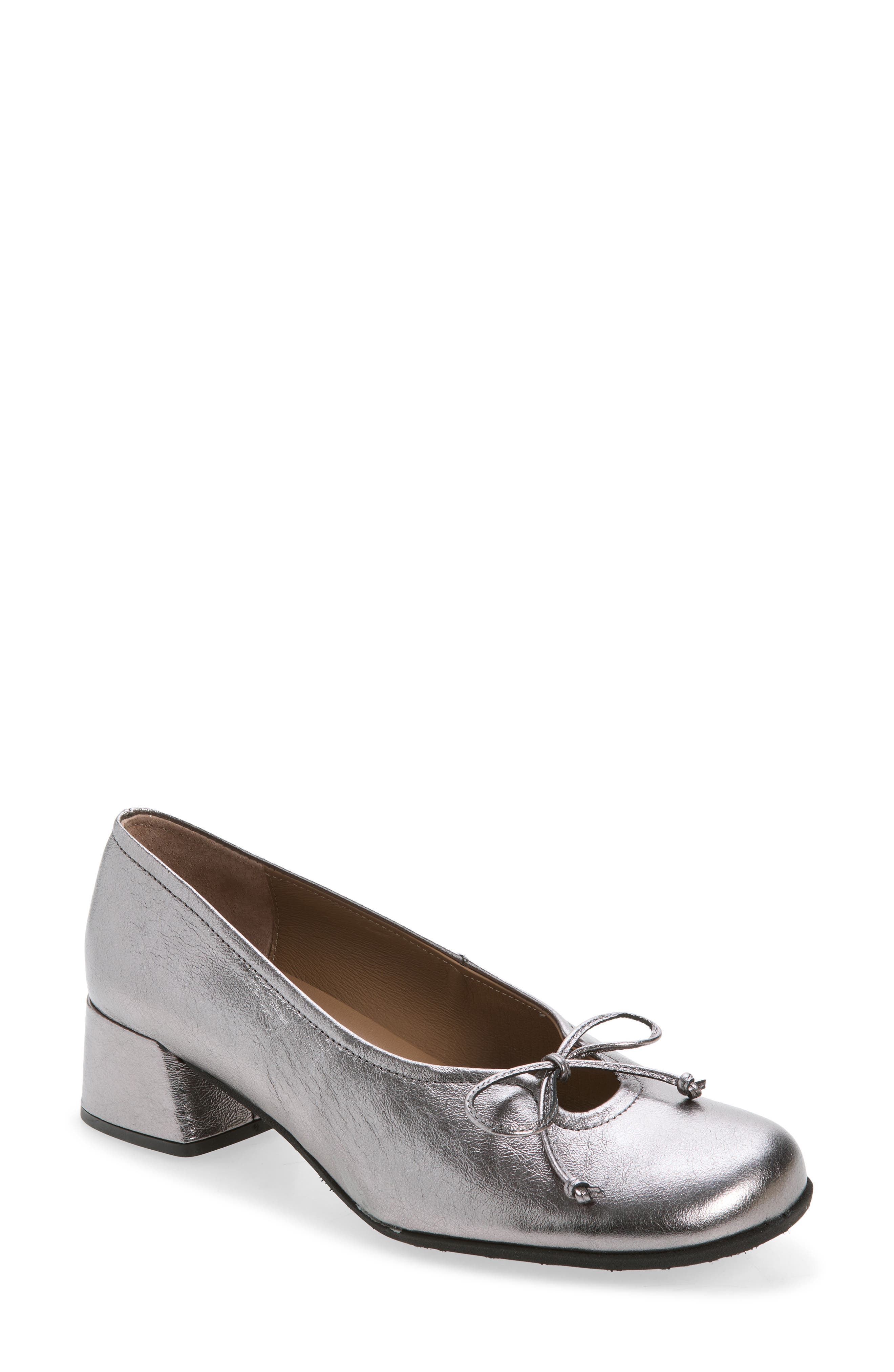 Block Heel Pump, Main, color, SILVER