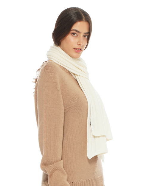 Monticelli Cashmere Pure Cashmere Plush-ribbed Scarf In White