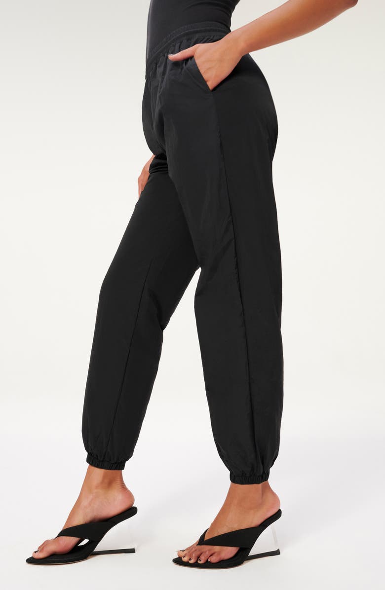Good American Essential Nylon Track Pants, Alternate, color,