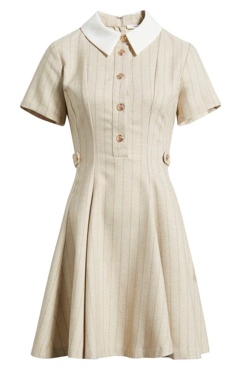 ZOE AND CLAIRE Short Sleeve Fit & Flare Shirtdress, Alternate, color, Beige