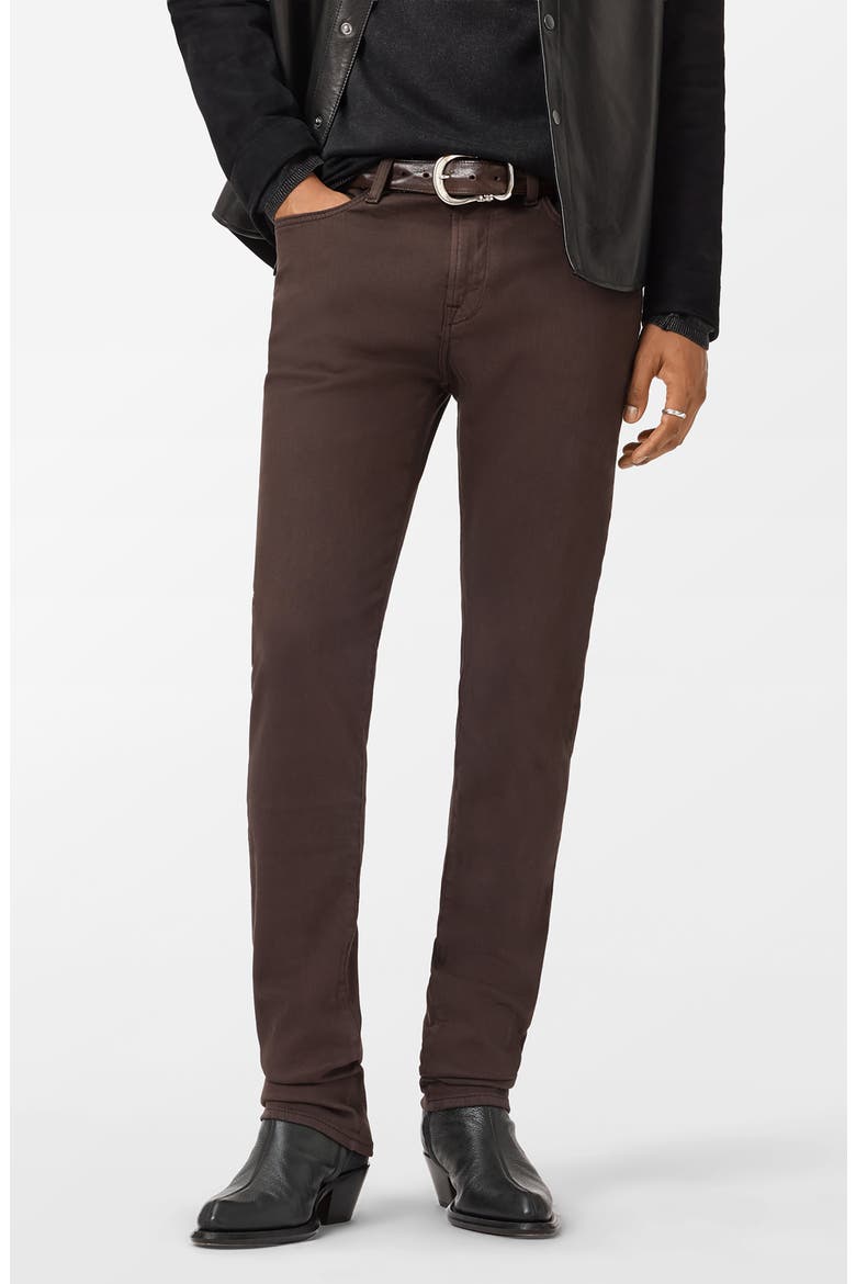 J702 Slim Fit Knit Jeans, Main, color, DARK BROWN