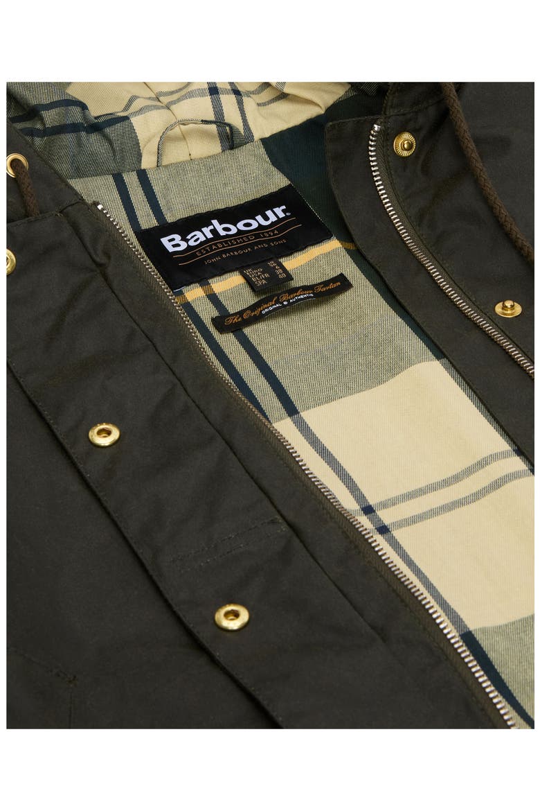 Ryedale Waxed Cotton Jacket, Alternate, color, ARCHIVE OLIVE/ ANCIENT TARTAN